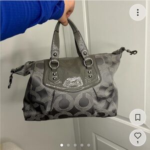 Coach Ashley Dotted Op Art Convertible Shoulder Bag F20068 SV/Grey